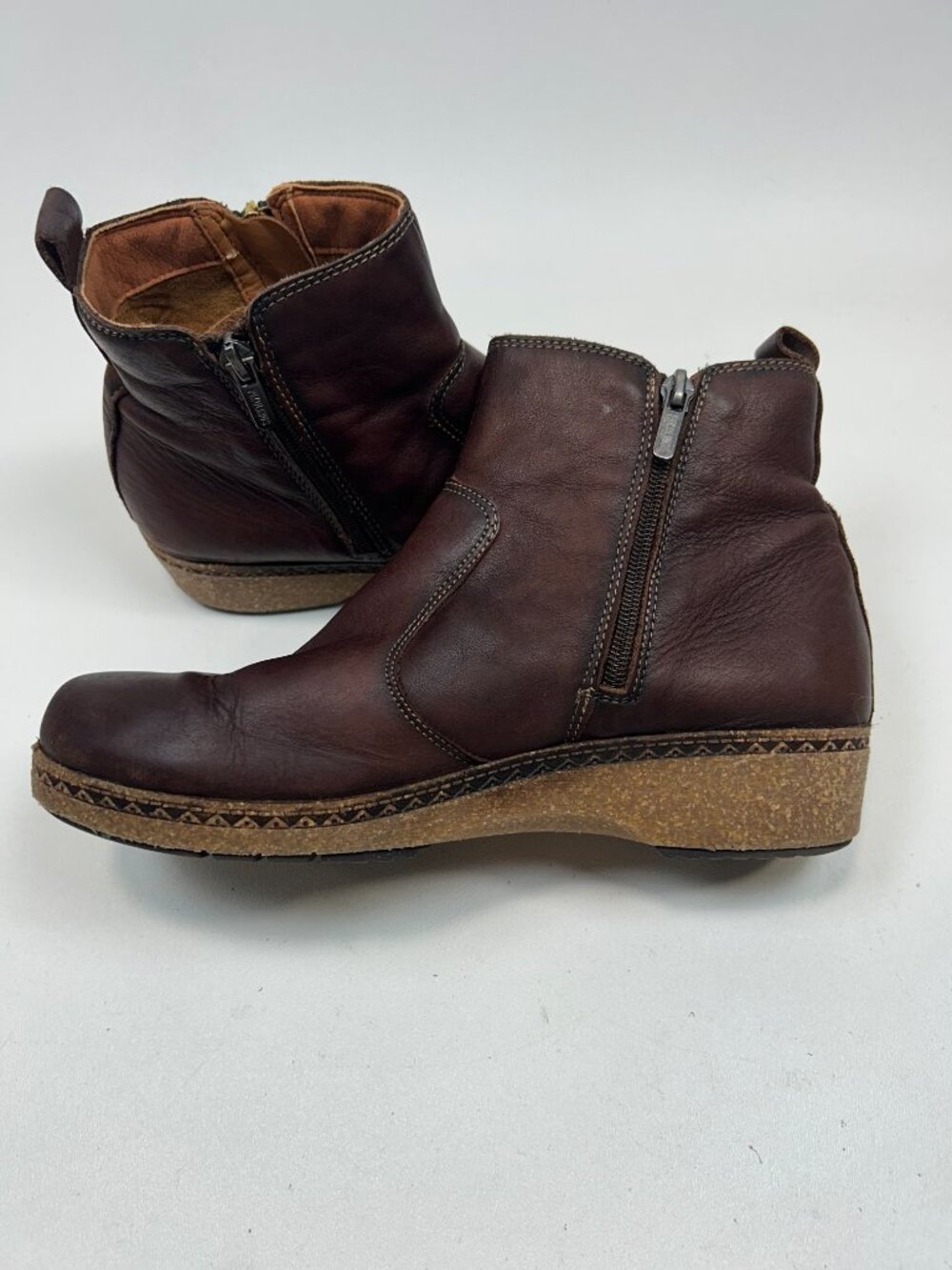 PIKOLINOS Ankle Boots Booties Granada WOW-8988 Leather Dual Zipper Brown EU 40 - Picture 8 of 13